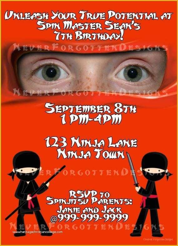 Ninja Birthday Party Invitation Template Free Of Ninja Birthday Party 