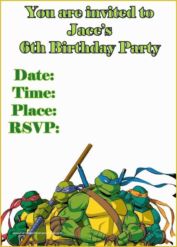 Ninja Birthday Party Invitation Template Free Of Ninja Turtle 