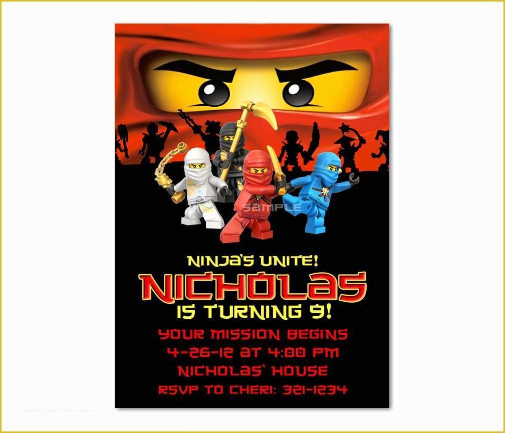 Ninja Birthday Party Invitation Template Free Of Ninjago Birthday 