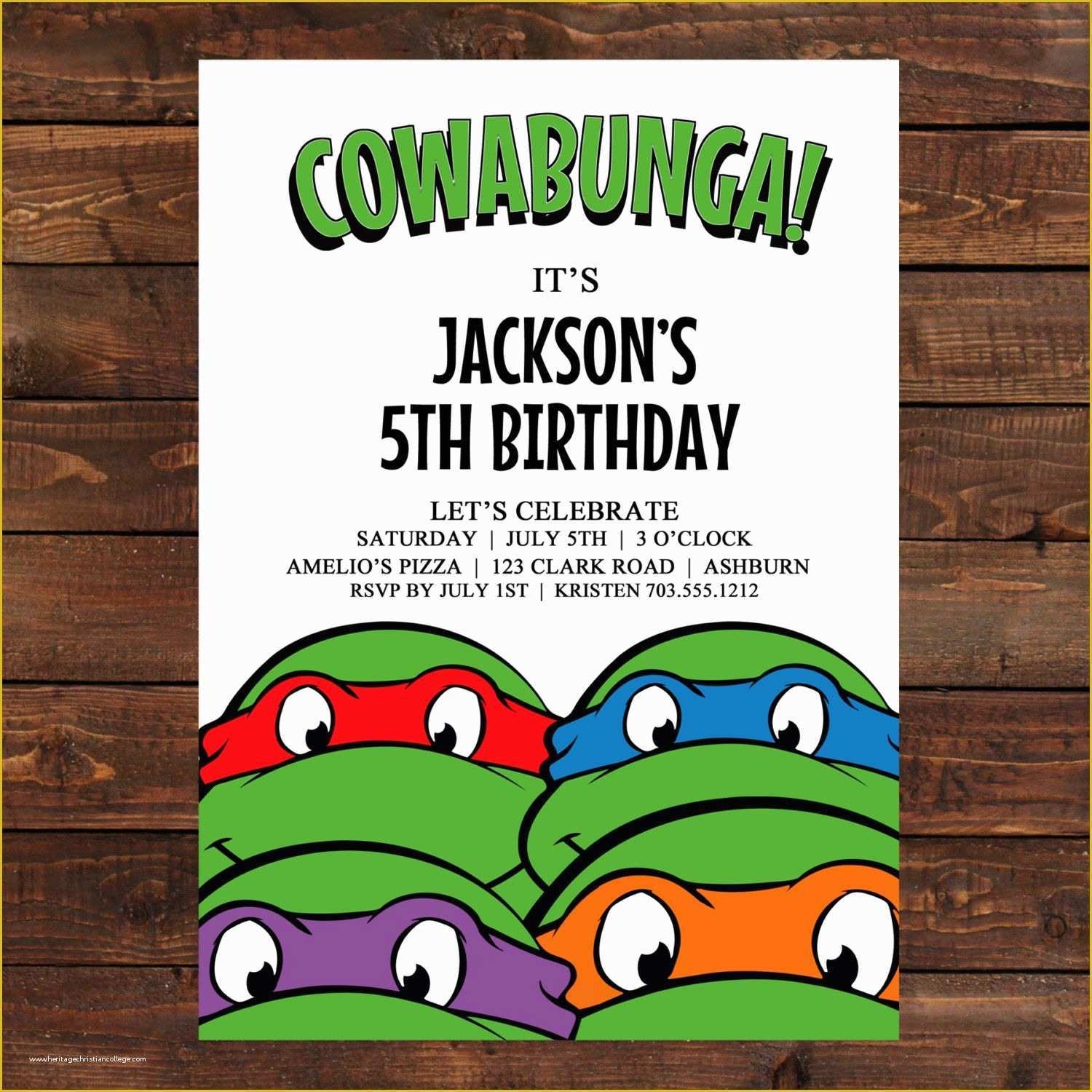 ninja warrior birthday party invitation template free