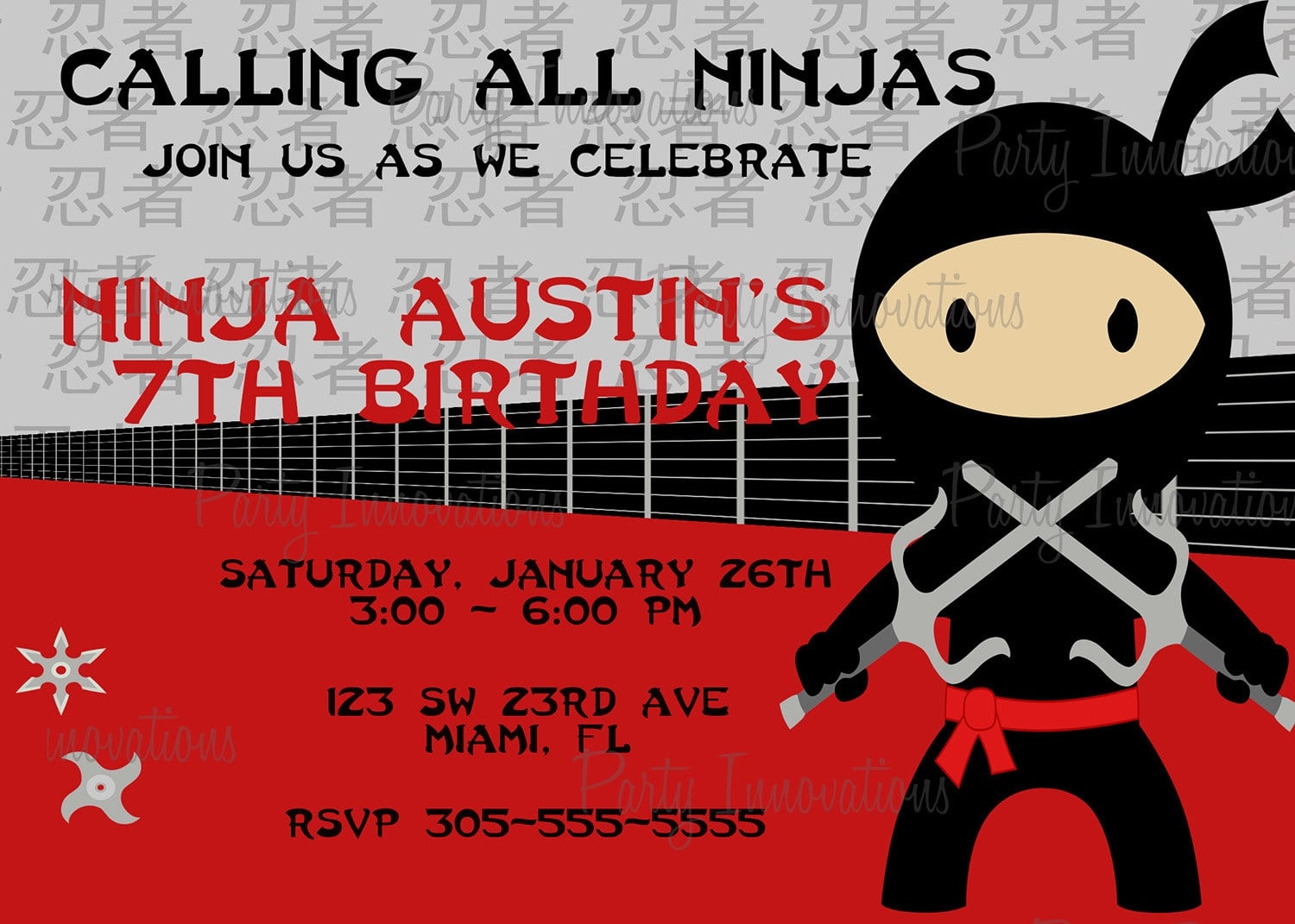 Ninja Party Invitation Mickey Mouse Invitations Templates