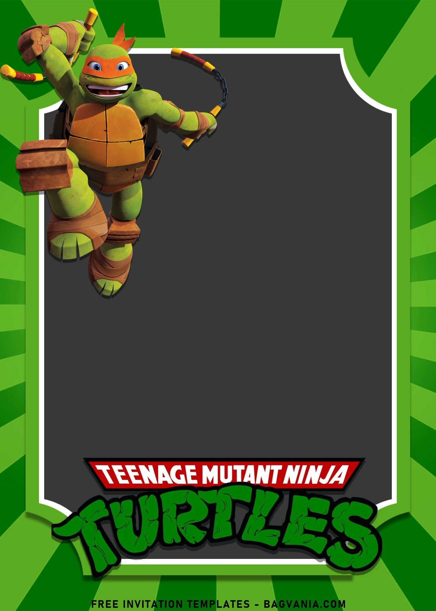 Ninja Turtle Birthday Invitations Template Printable And Enjoyable 