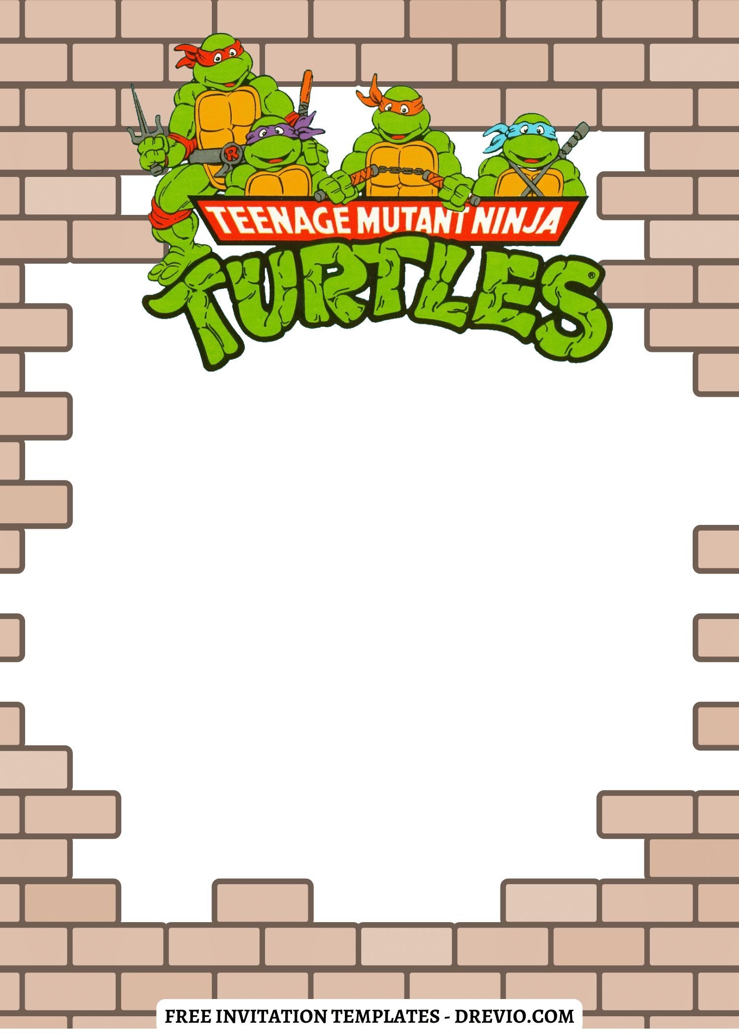 Ninja Turtle Invitations Free Template Dev onallcylinders