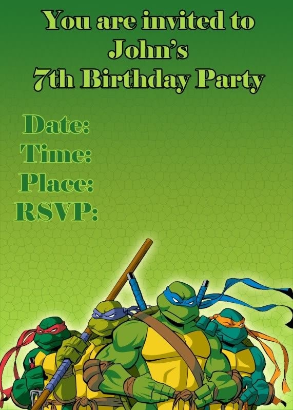 Ninja Turtle Party Invitation Templates Invitation Design Blog