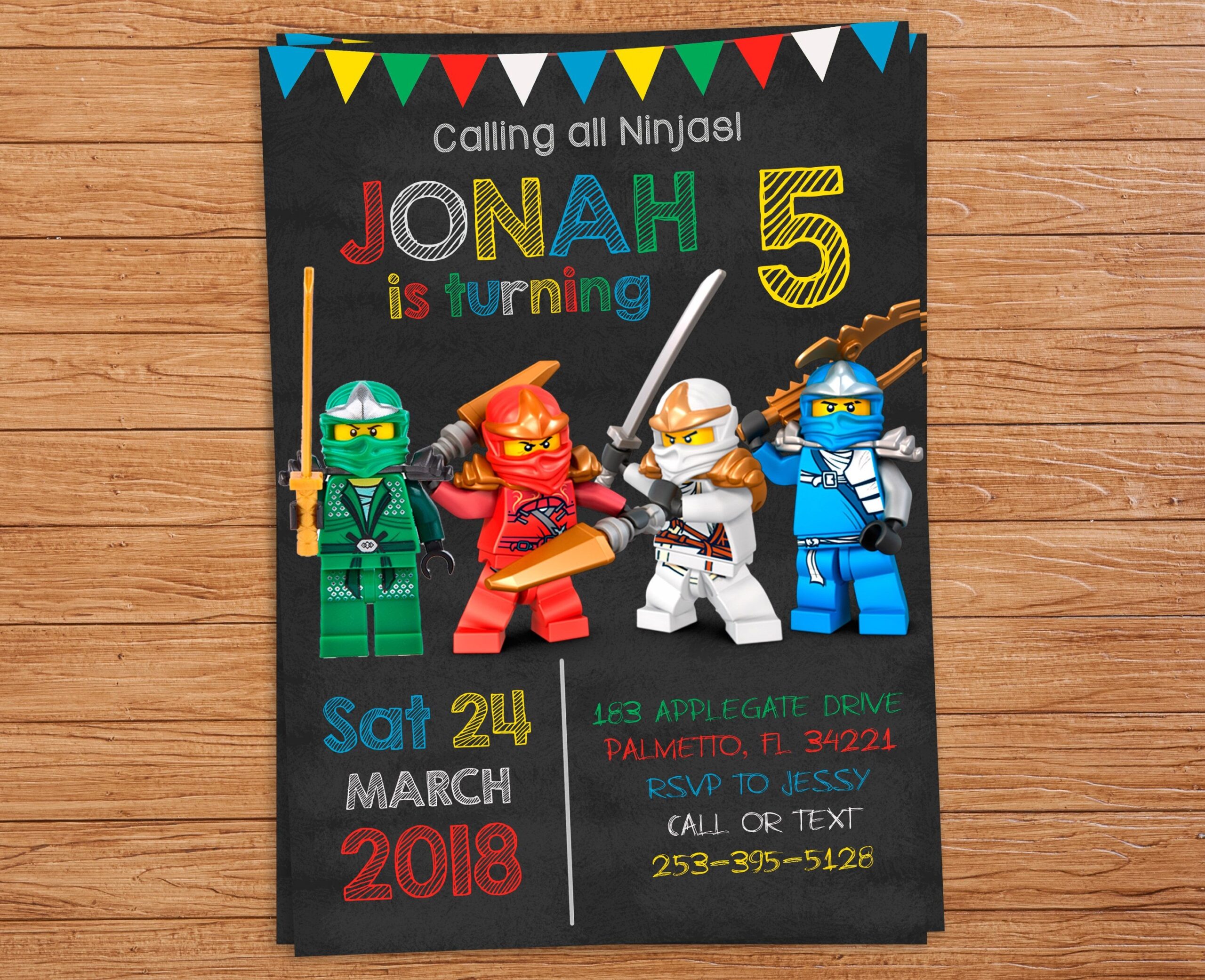 Ninjago Invitation Ninjago Birthday Invitation Ninjago Party Ninjago 