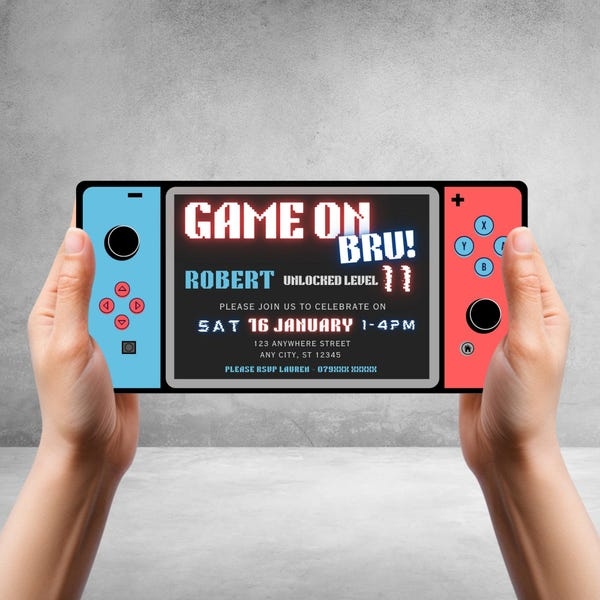 nintendo switch invitation template free
