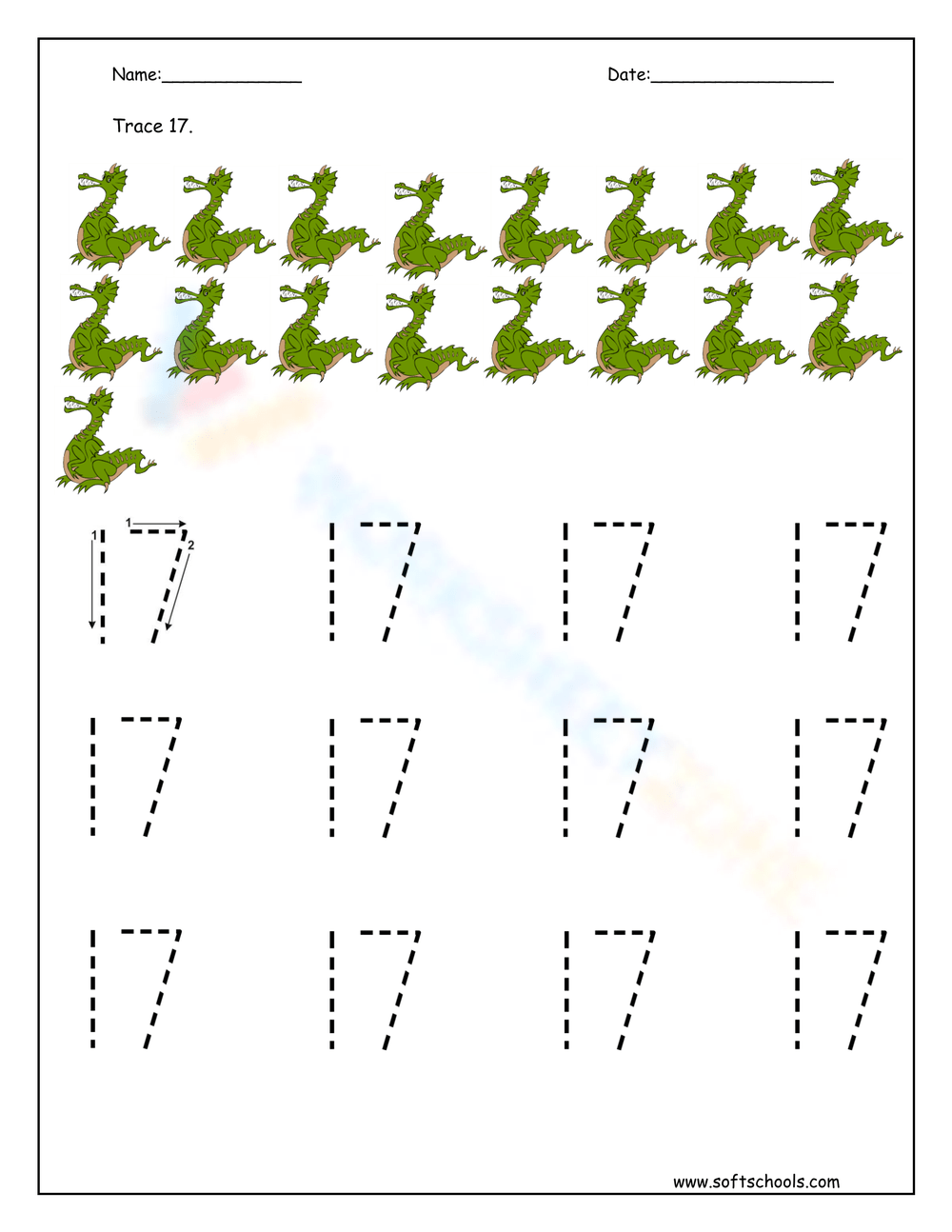 Number 17 Worksheet PrimaryLearning Org Worksheets Library