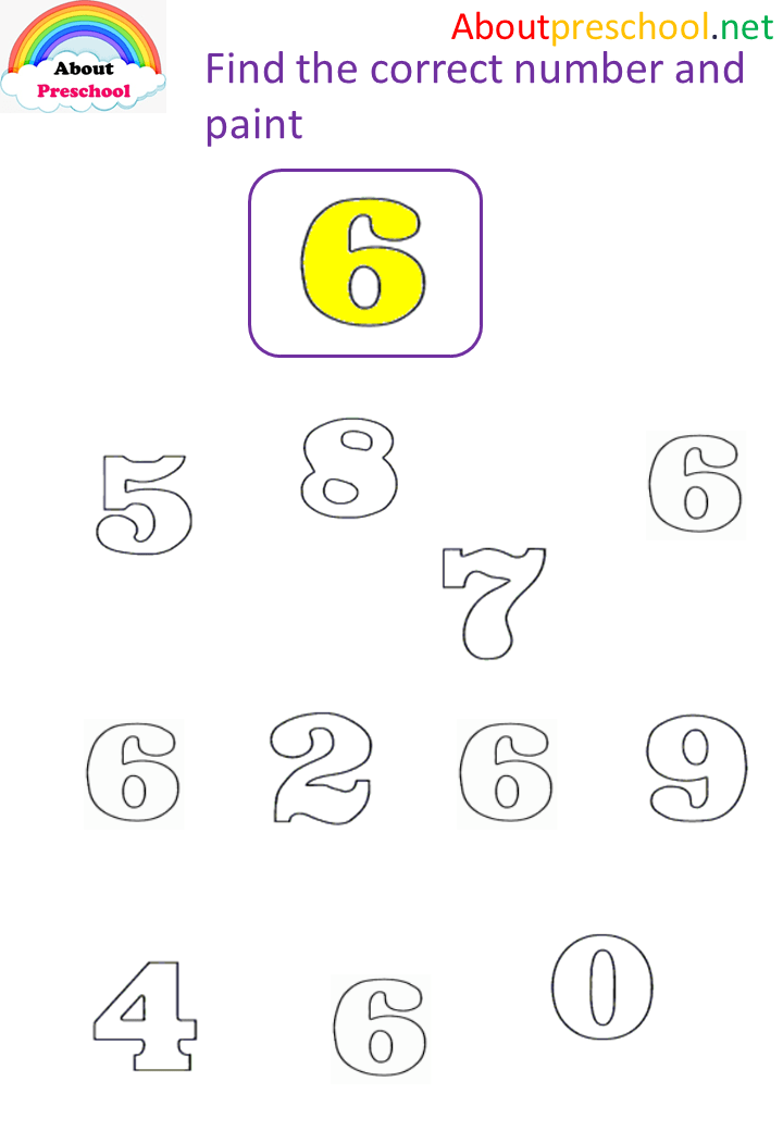 Number 6 Worksheet Preschool