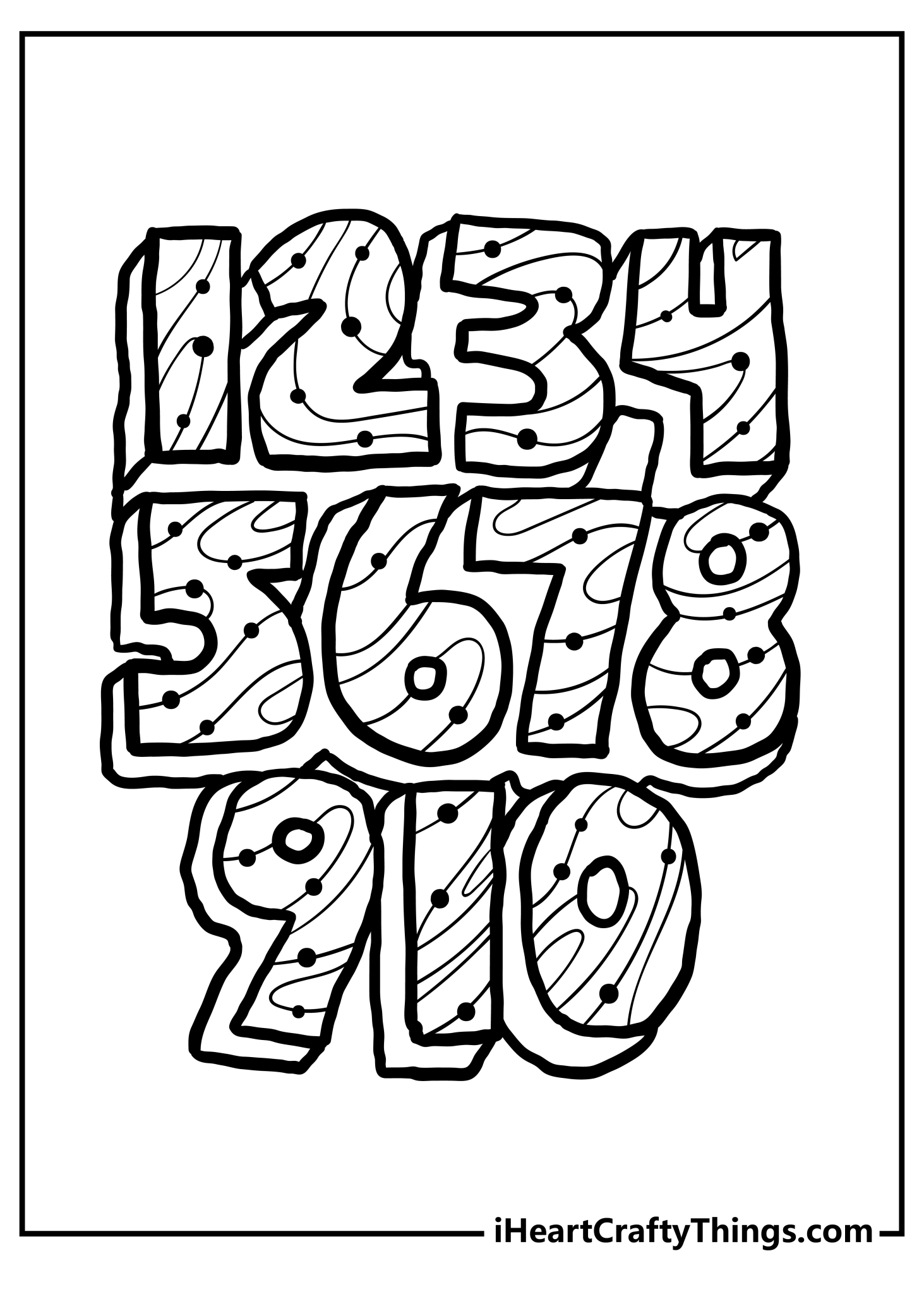 free printable number coloring pages