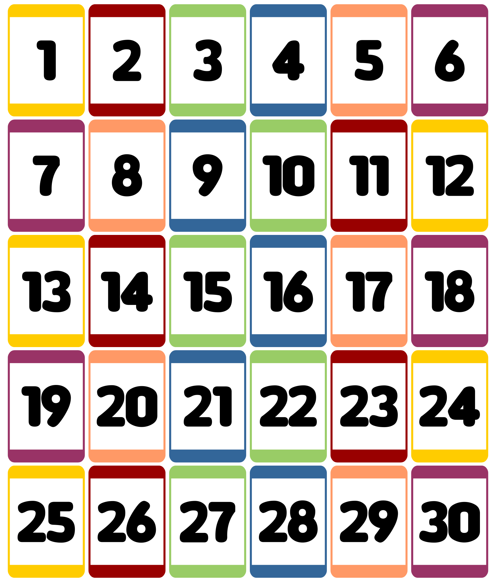 Number Flashcards 1 30 10 Free PDF Printables Printablee