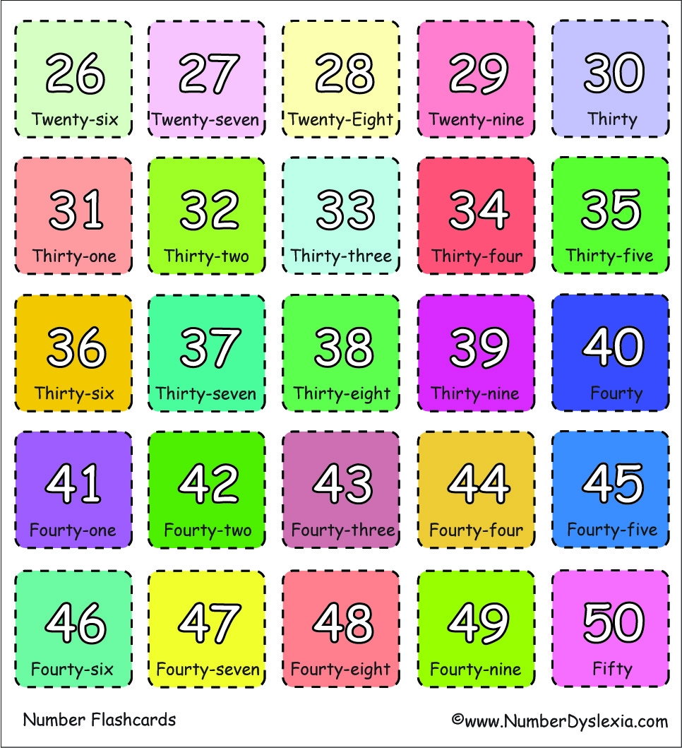 Number Flashcards 1 50 Printable Pdf Number Flash Cards Printable Pdf 