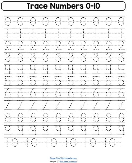 Number Handwriting Worksheets Superstar Worksheets