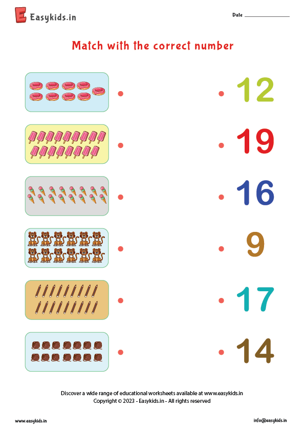 Number Matching Worksheets 1 20 Pdf Free Worksheets Printable