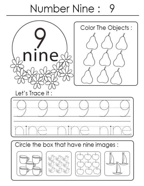 Number Nine Worksheet Free Preschool Printable Presch Vrogue co