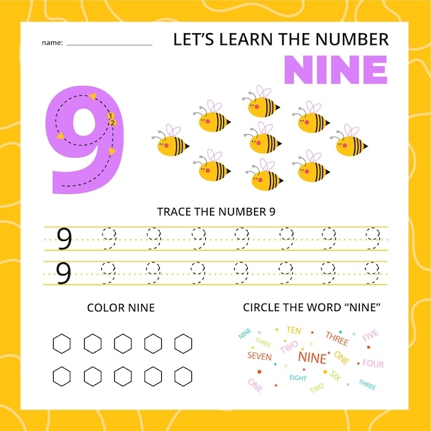 Number Nine Worksheet