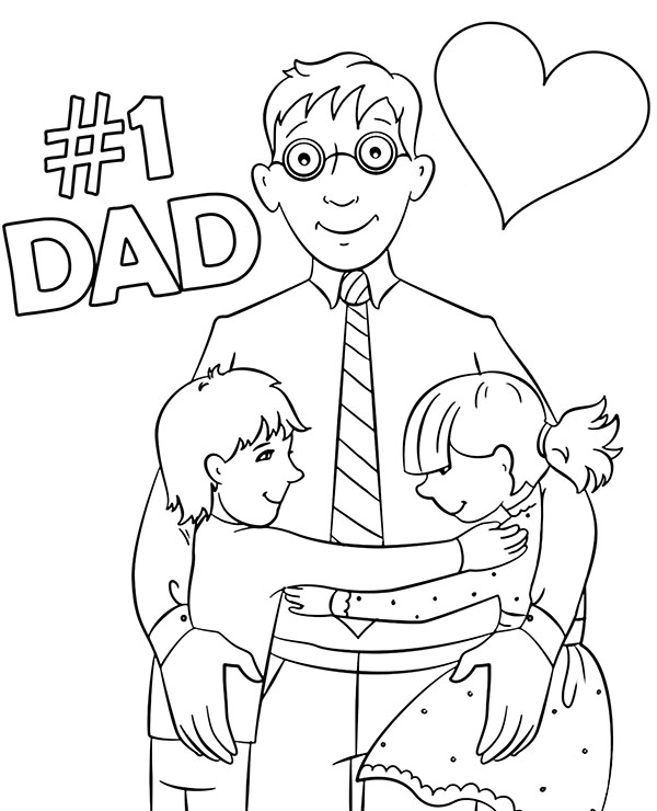 Number One Dad Coloring Page Father 39 s Day Card