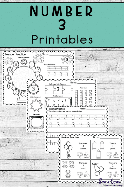 number three worksheets