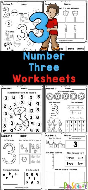 Number Three Worksheets Free Homeschool Deals