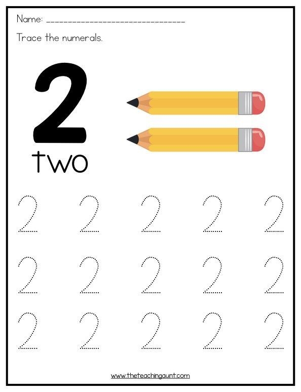 Number Tracing Worksheets For Preschoolers The Teaching Aunt Nursery 