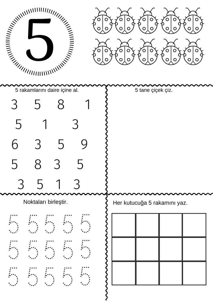 numbers to 5 worksheet