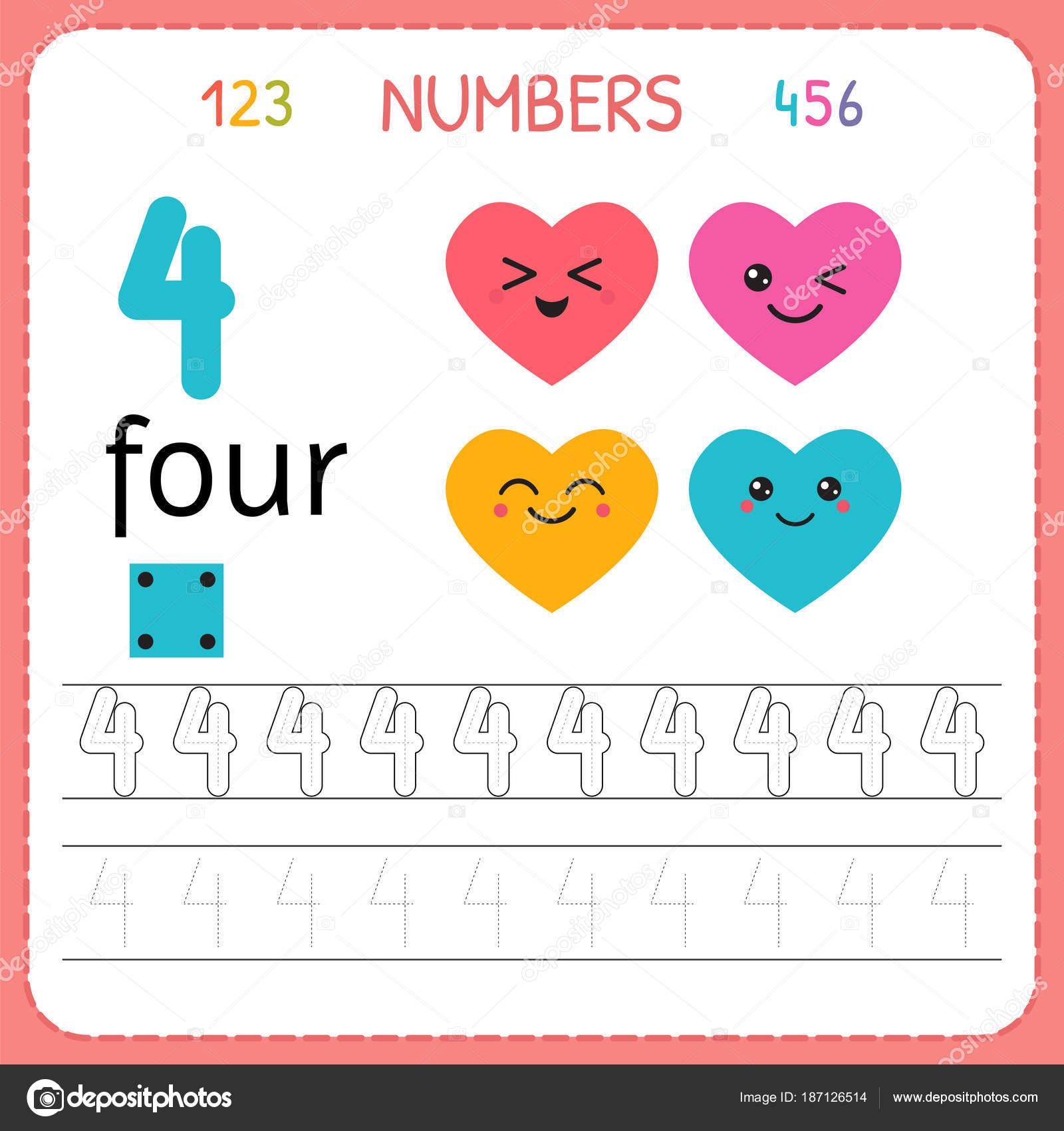 Numbers Tracing Worksheet For Preschool And Kindergarten Writing 