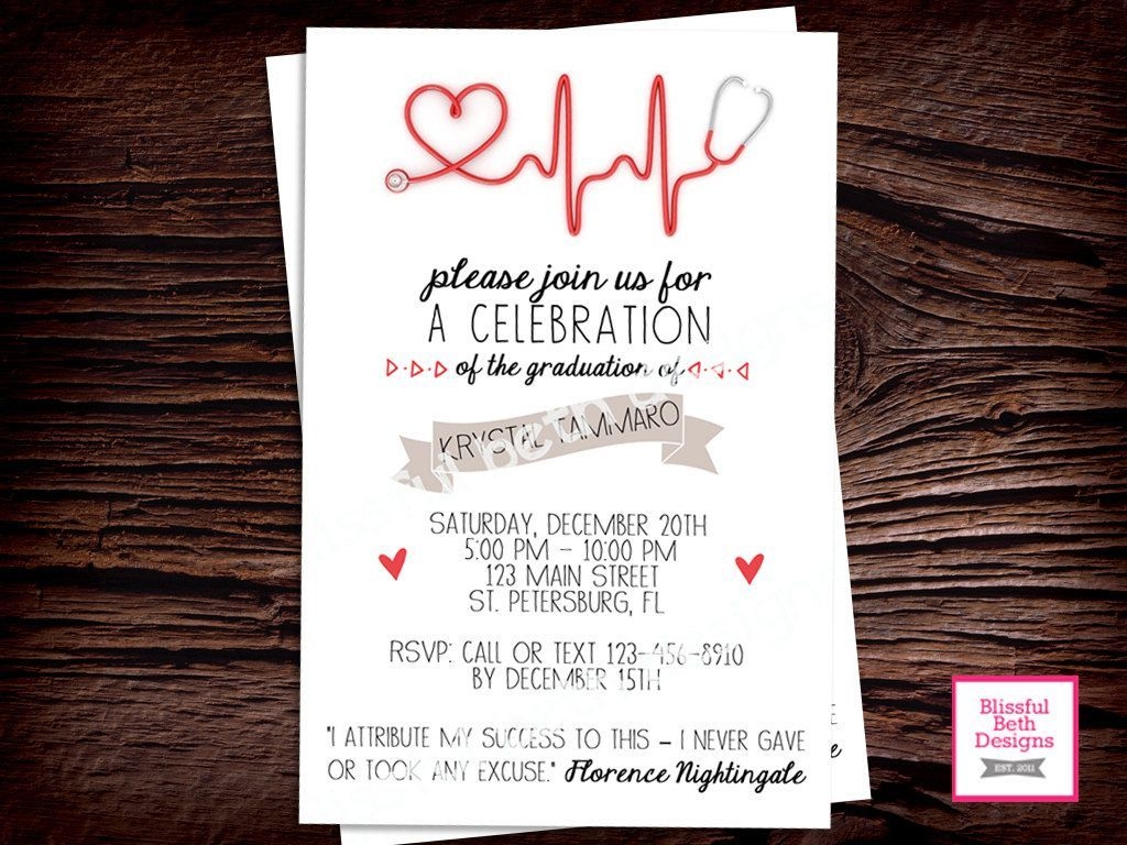 nursing graduation invitation templates free download