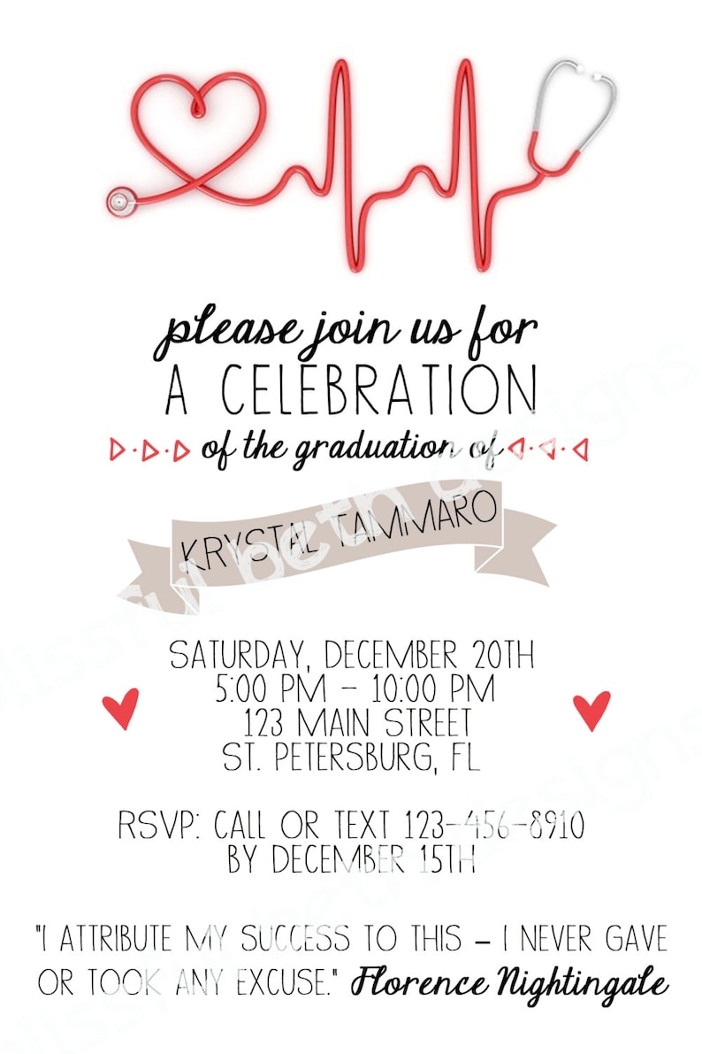 nursing graduation invitation templates