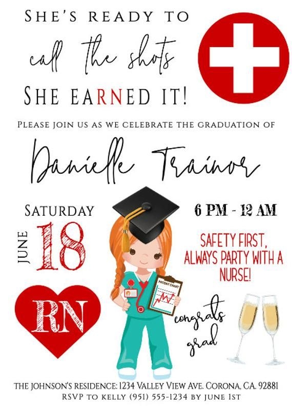 nurse graduation party invitations templates