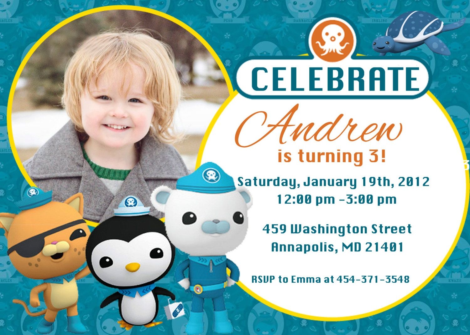octonauts birthday invitations template free
