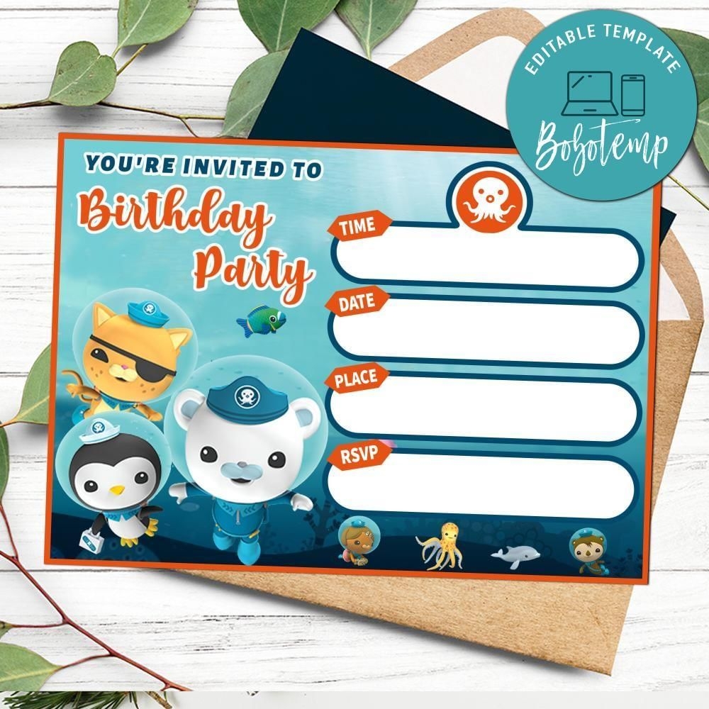 octonauts invitation template
