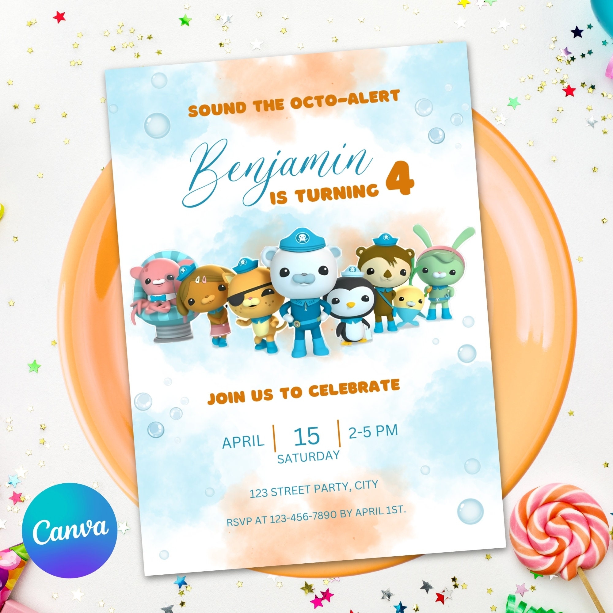 Octonauts Party Invitation Template Octonauts Birthday Party Invite 
