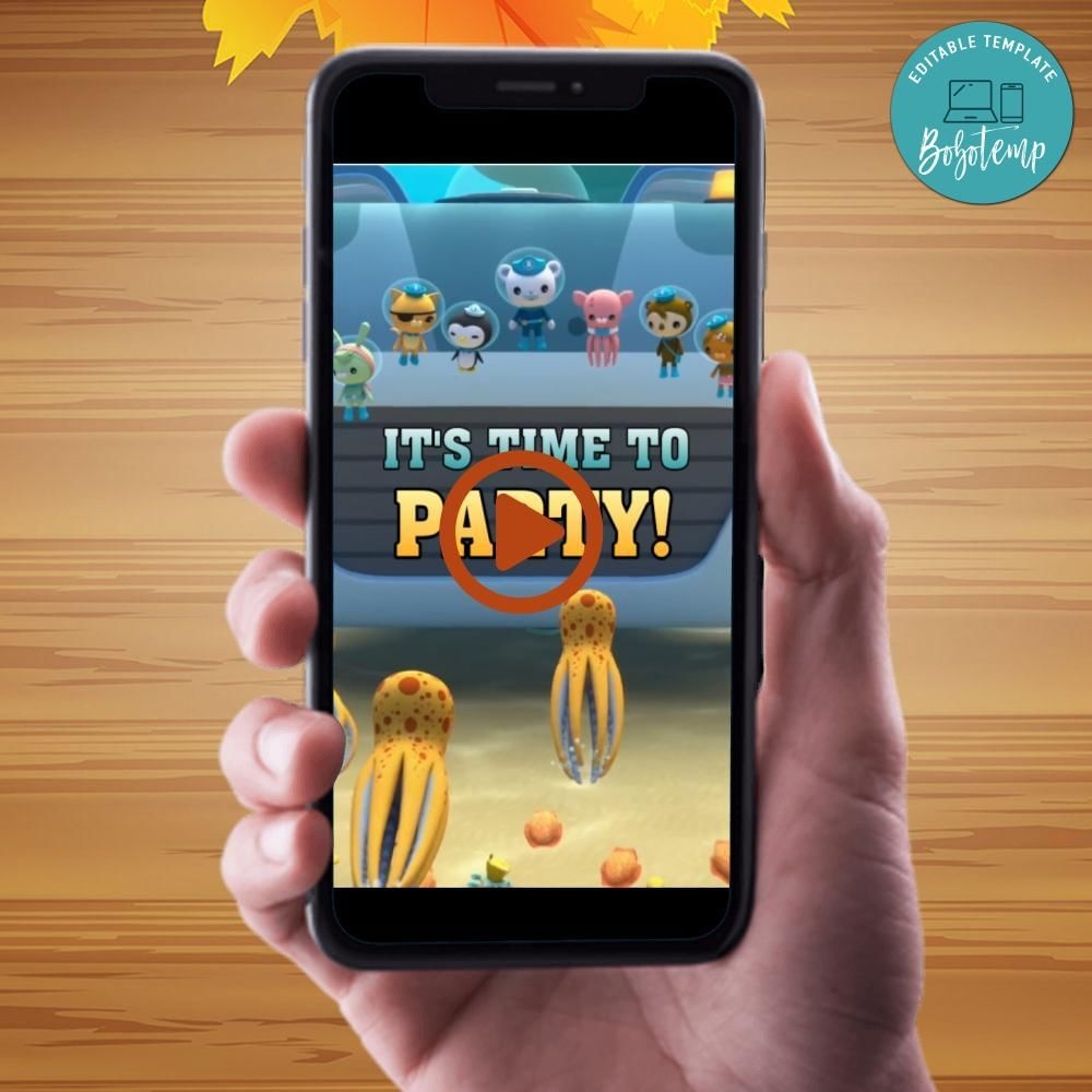 Octonauts Video Invitation Digital Template DIY Bobotemp
