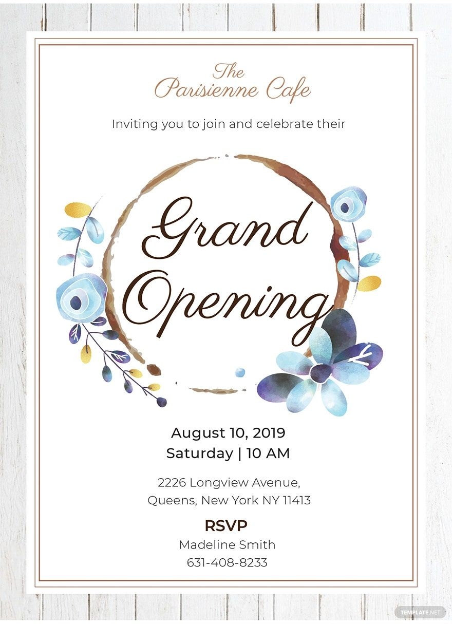 Office Opening Invitation Card Template In Publisher PSD Illustrator 