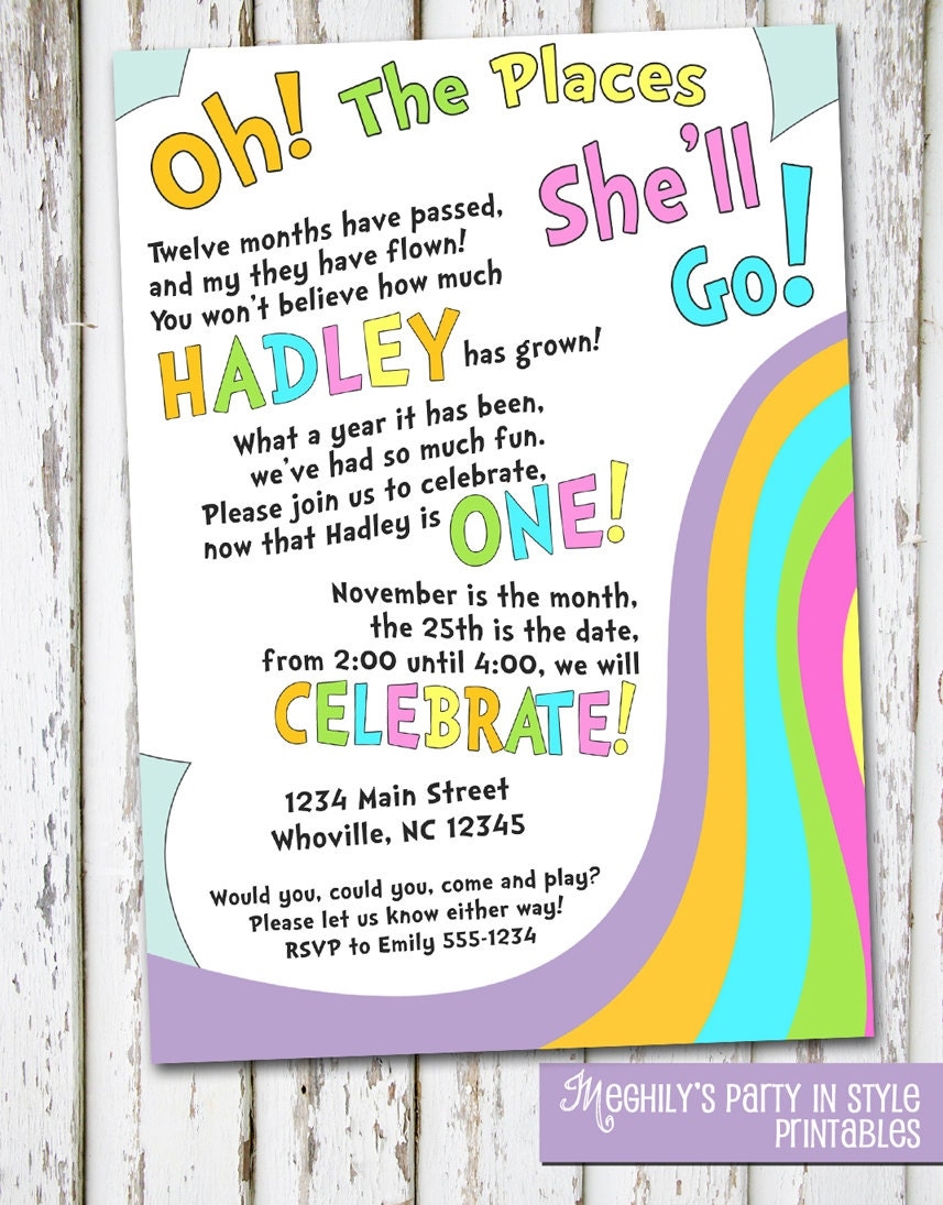 Oh The Places You 39 ll Go Invitation Template Dr Seuss Oh The Places
