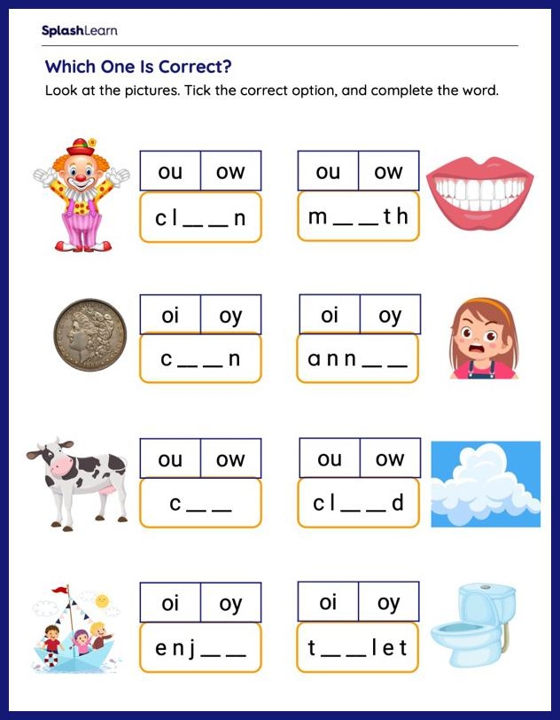 Oi Oy Ou Ow Worksheets Shop Discounted Deborahsilvermusic
