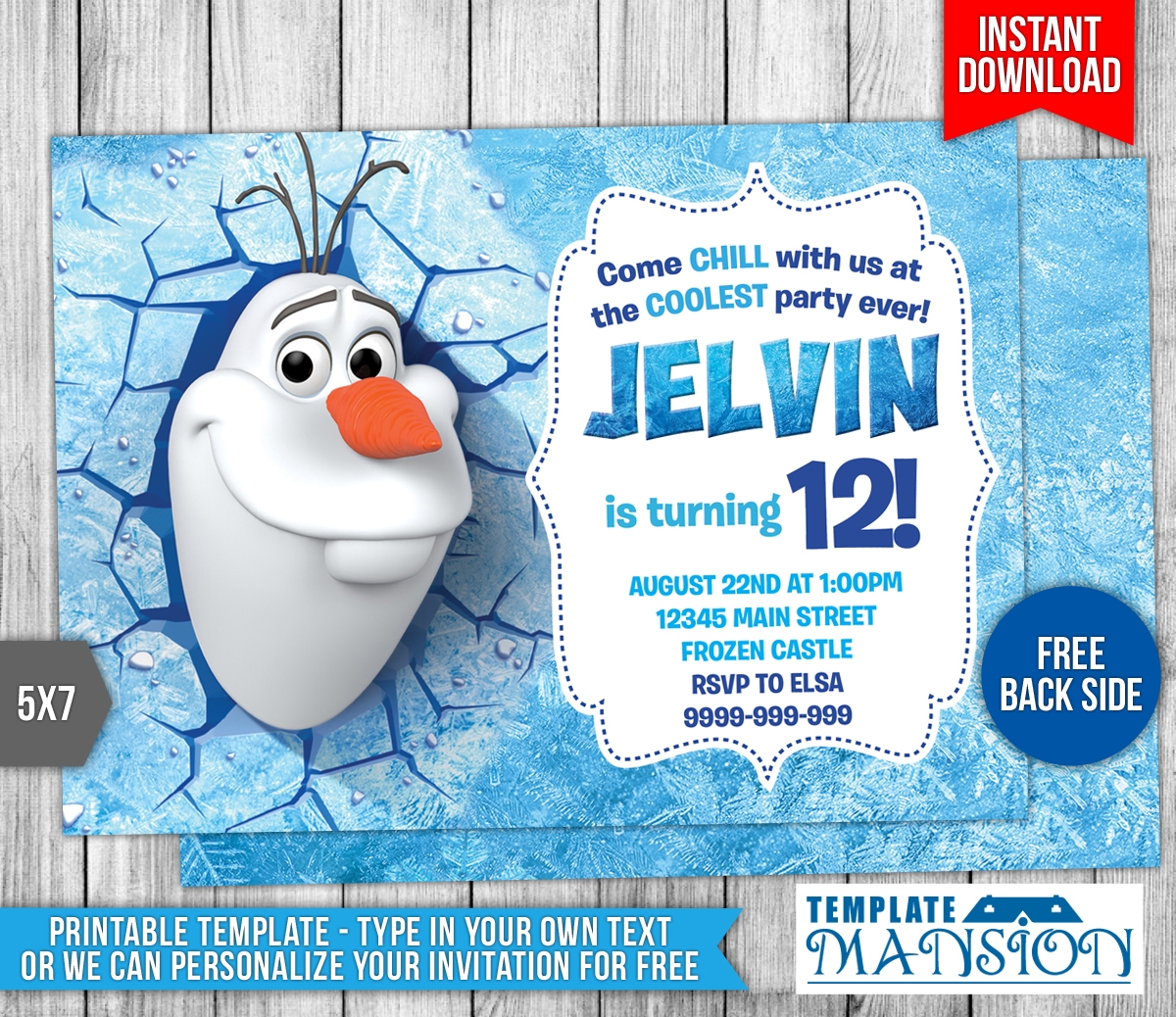 Olaf Disney Frozen Birthday Invitation By Templatemansion On DeviantArt