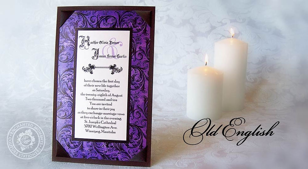 Old English Renaissance Wedding Invitation Enchanted Moments