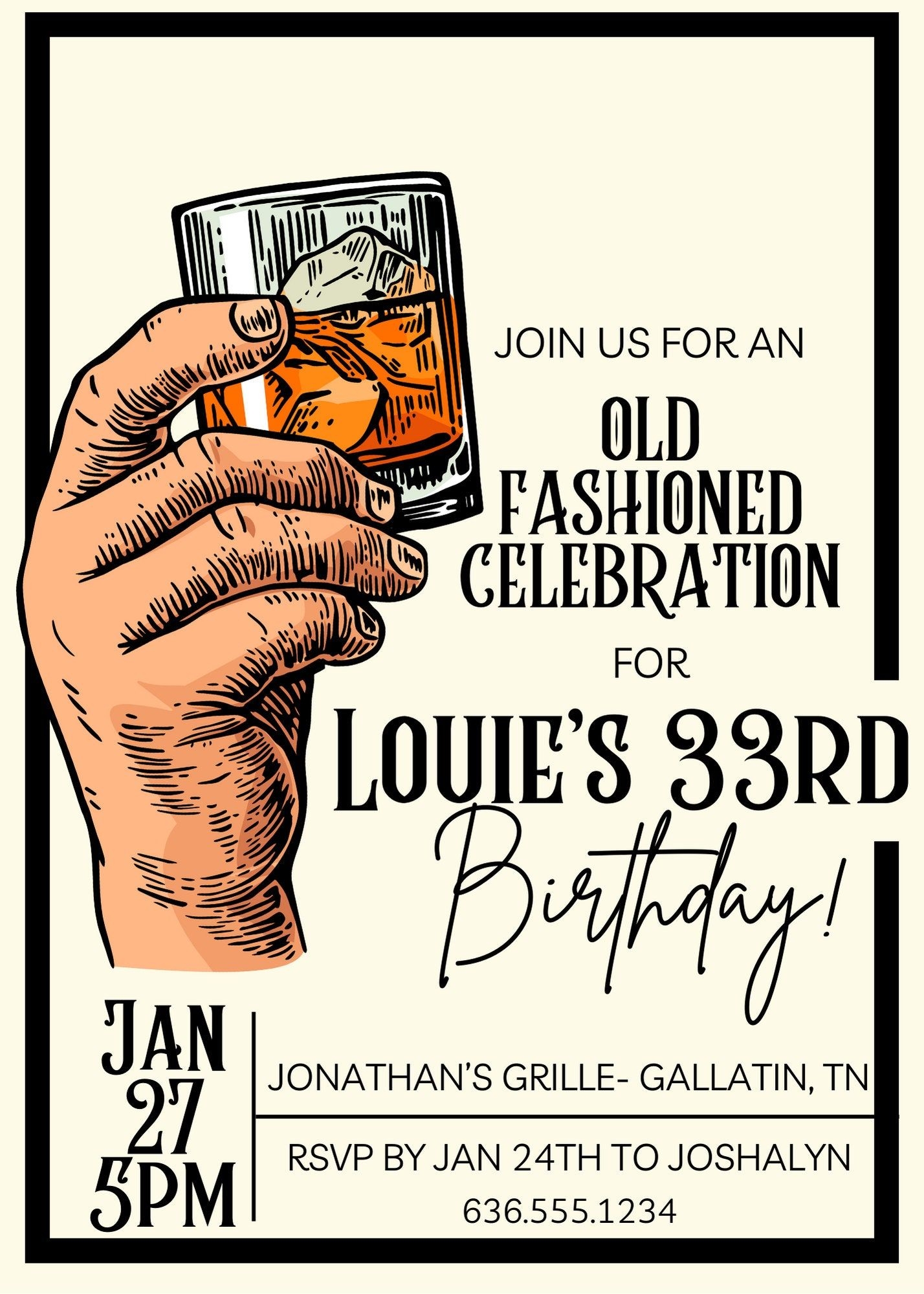 Old Fashioned Invitation Men 39 s Birthday Invitation Editable Invitation