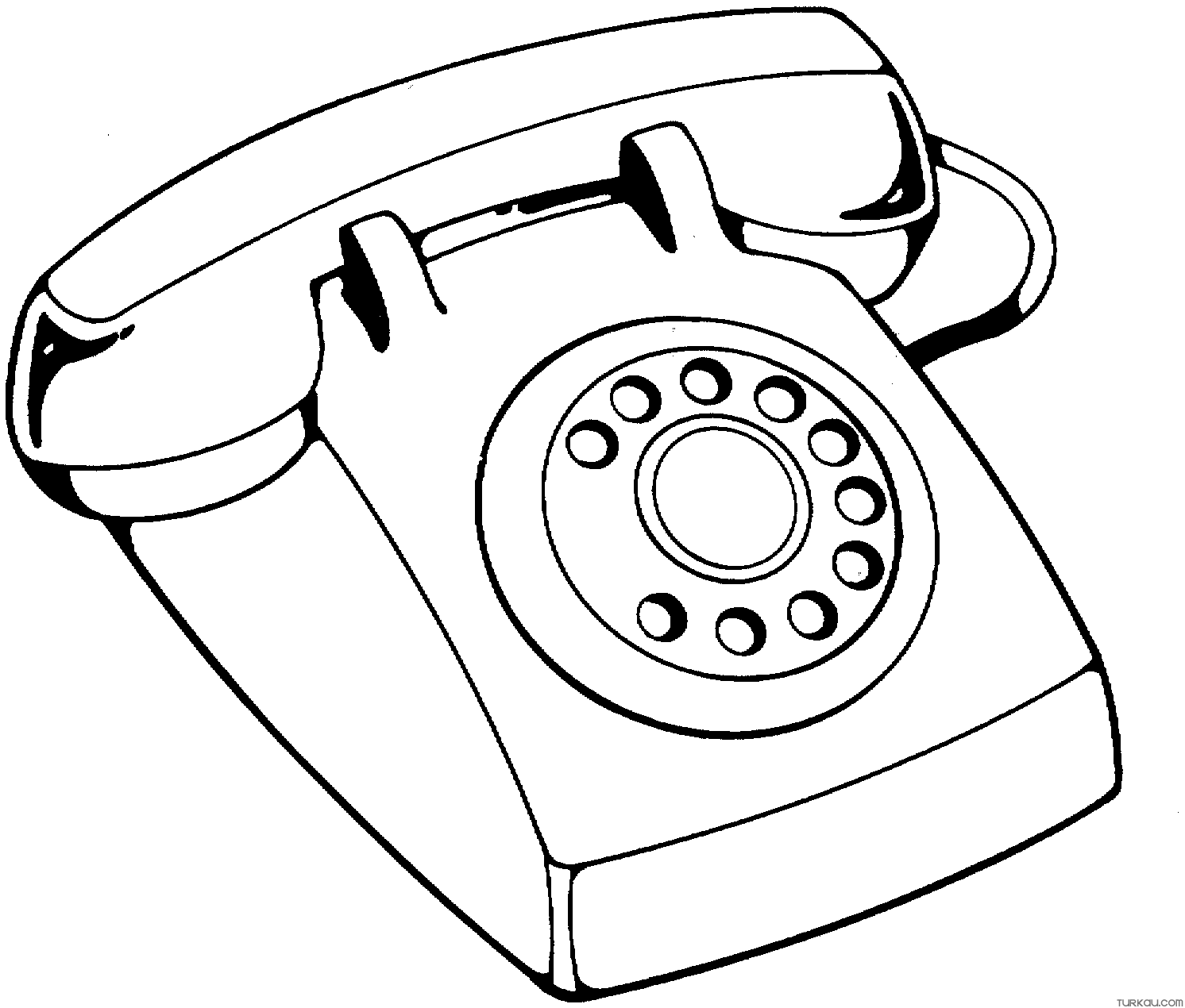 Old Telephone Coloring Page Turkau