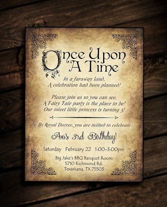 Once Upon A Time Invitation Template Free