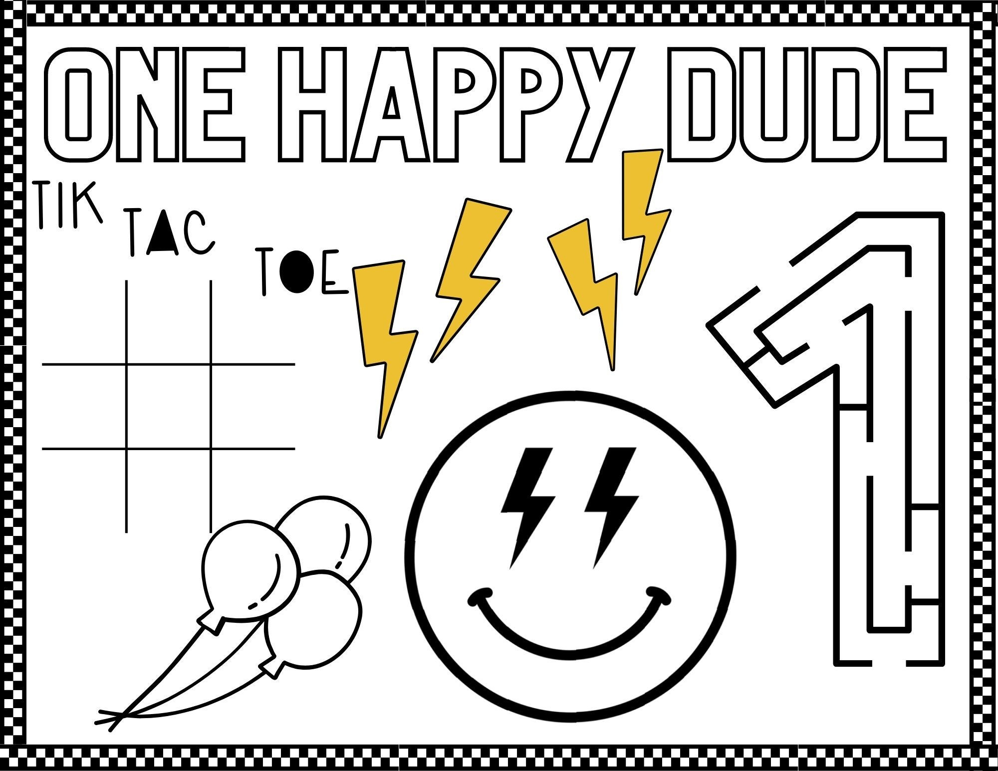 One Happy Dude Birthday Coloring Pages First Birthday By