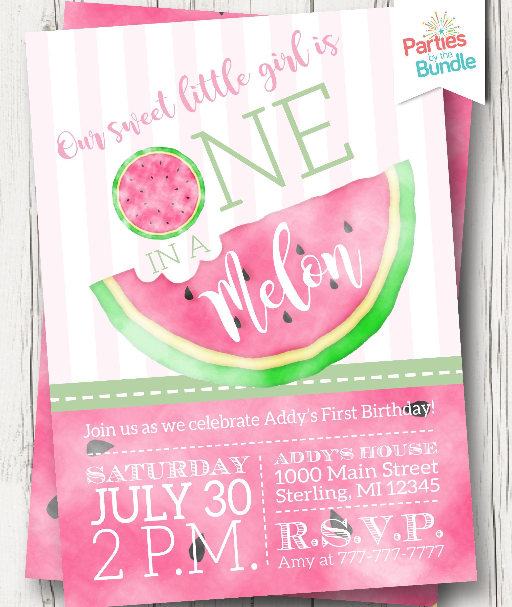 one in a melon invitation template