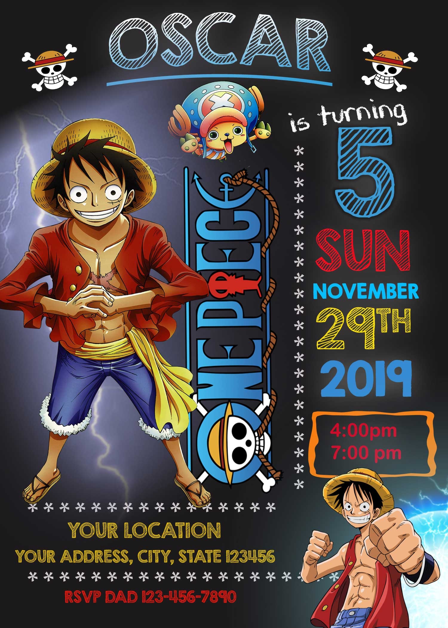 One Piece Invitation Template