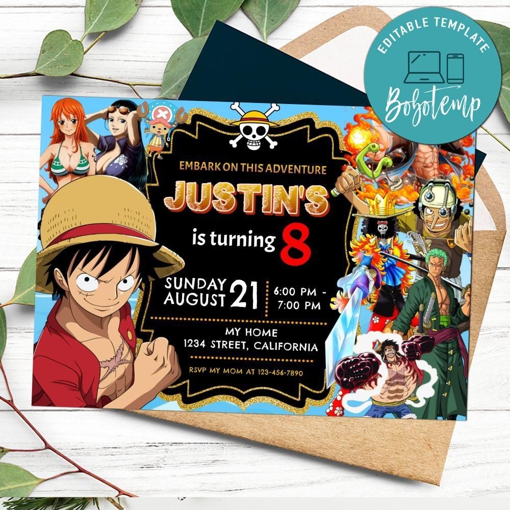 One Piece Invitation Template Free