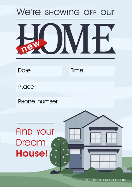 Open House Invitation Template Grey Download Printable PDF 