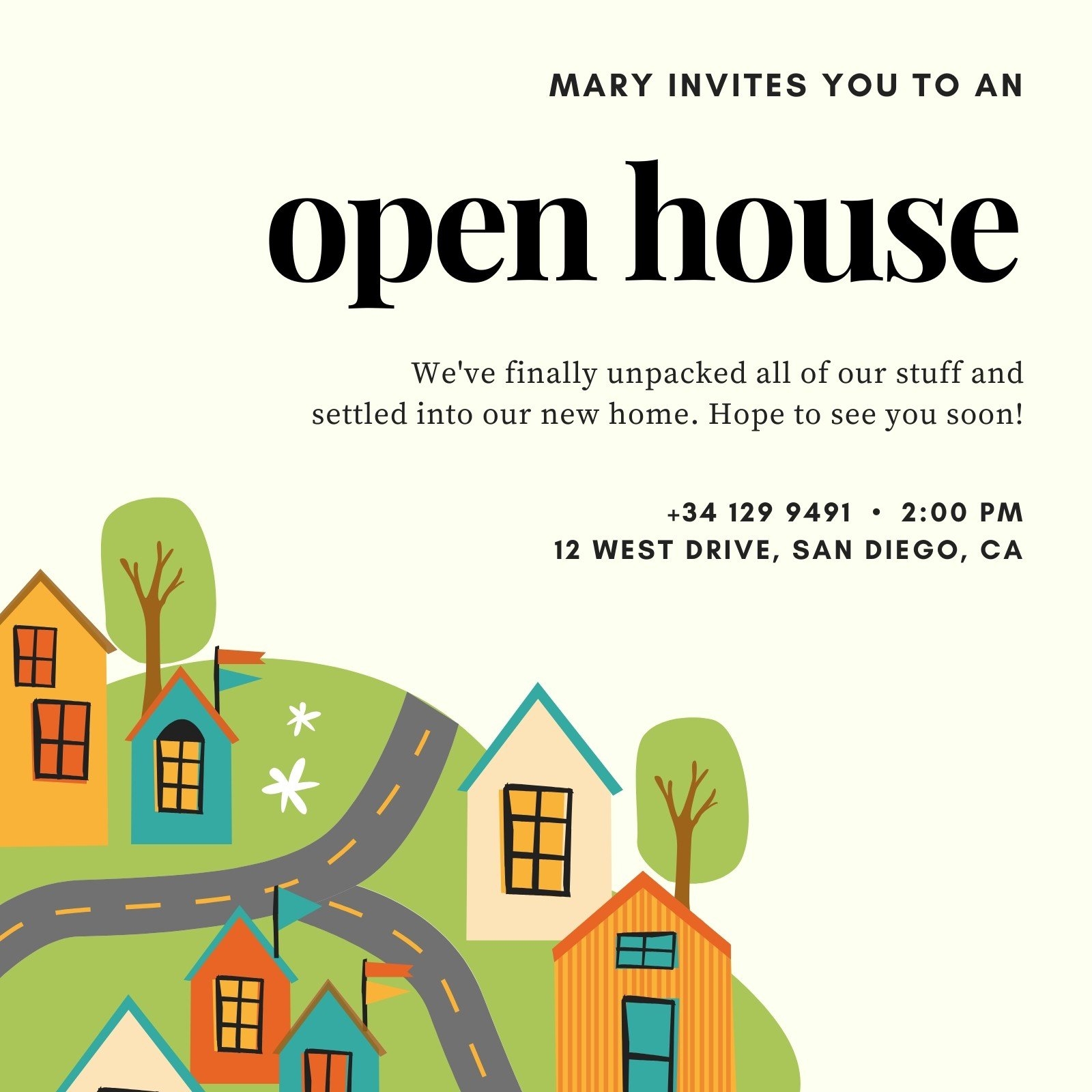 Open House Postcard Template Sfiveband
