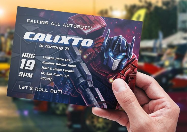 Optimus Prime Birthday Invitation Template