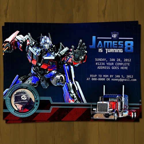Optimus Prime Invitation Template Free Free Templates Printable