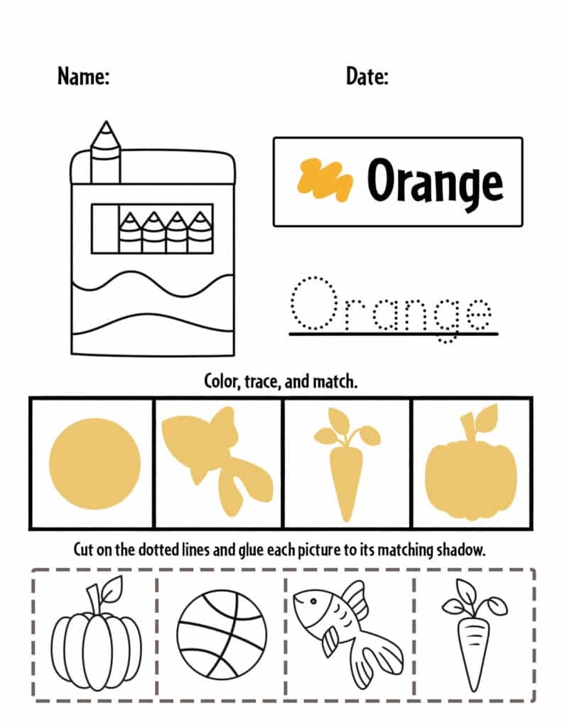 Orange Color Activities And Worksheets For Preschool The 