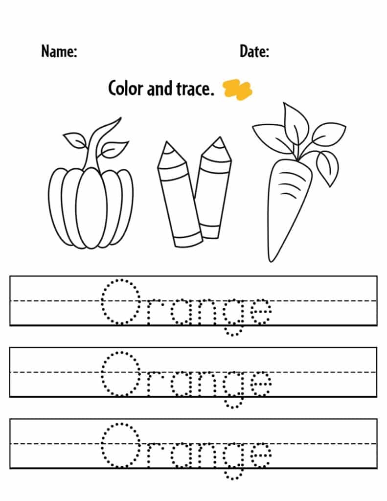 Orange Color Activities And Worksheets For Preschool The 